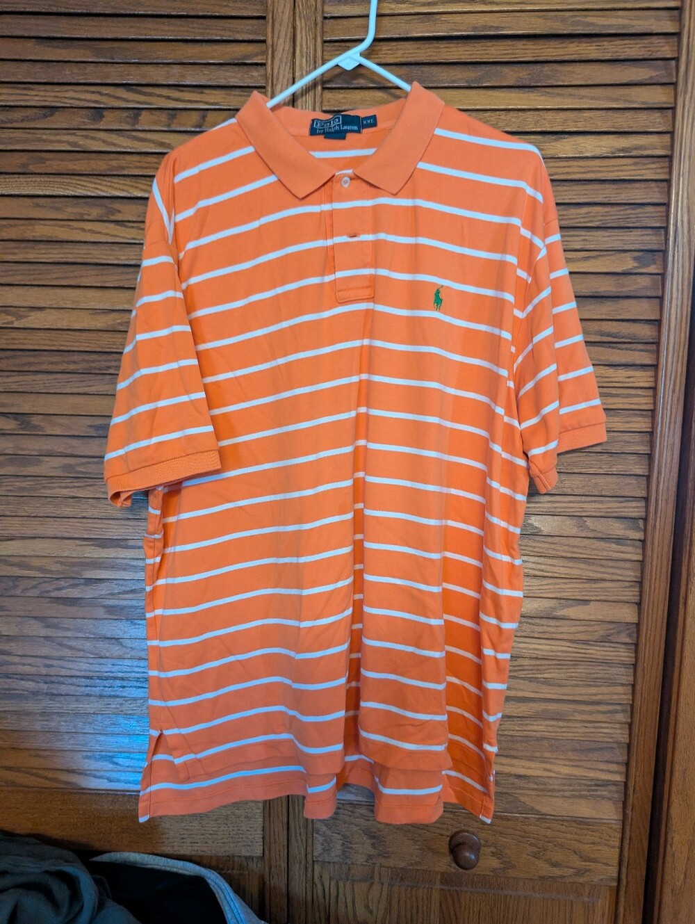 Polo Ralph Lauren Orange And‎ White Striped Golf Polo Men's Size XXL